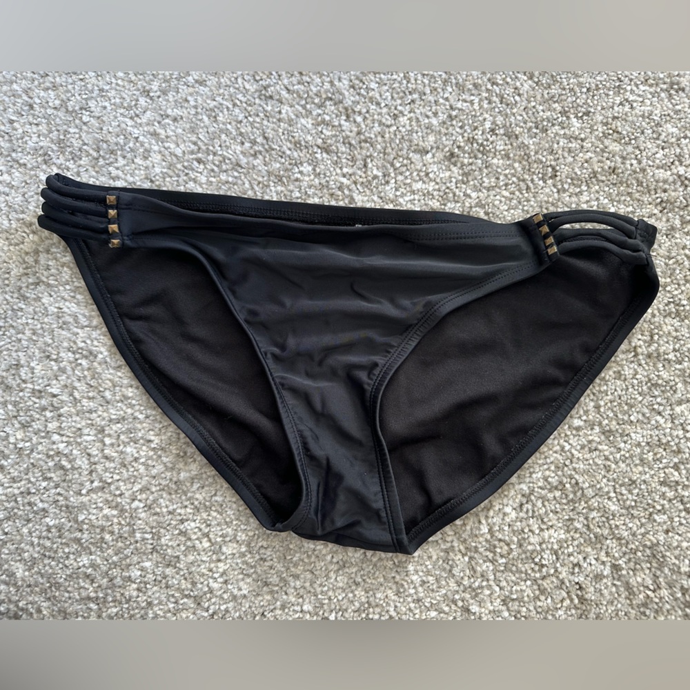 Women’s Xhilaration Studded Strappy Black Swim Bottoms‎